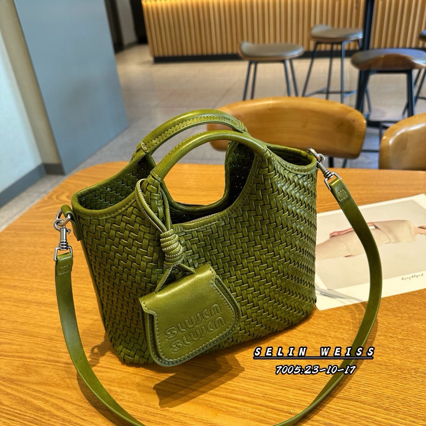 真皮质感菜篮子手提子母包2026夏季新款手工编织女包单肩斜挎包潮