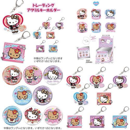 现货 日本CRUX三丽鸥hellokitty辣妹系列亚克力夹钥匙扣吧唧盲盒