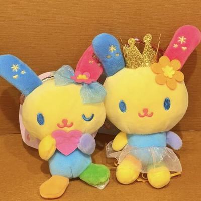 花小兔爱心扣毛绒玩偶挂件