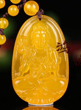 十二生肖本命佛守护神黄玉髓吊坠