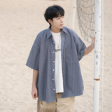 夏日青春休闲条纹衬衫A425-C2701-P48控59面料聚酯，男装衬衫，电商A425