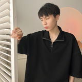 翻领T恤华夫格POLO衫拉链短袖A425-T1413-P45控58，男装T恤，电商A425