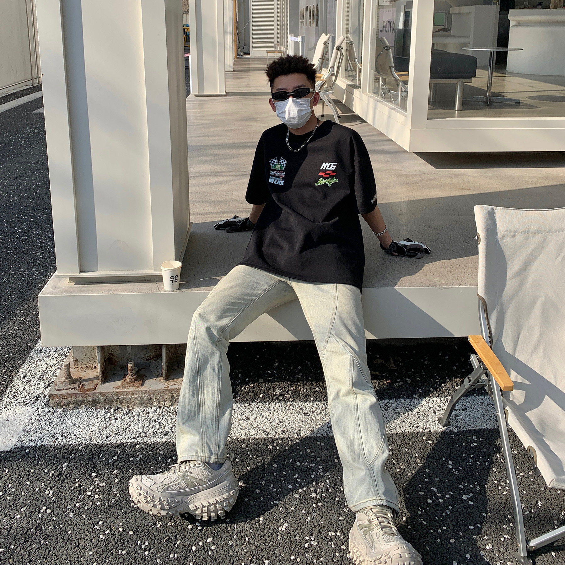 潮流酷炫赛车文化圆领短袖T恤A425-T5112-P38控49面料棉,男装T恤,电商A425