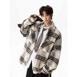 潮流格子呢料外套夹克A425-N997-控138面料聚酯-呢料，男装夹克，电商A425