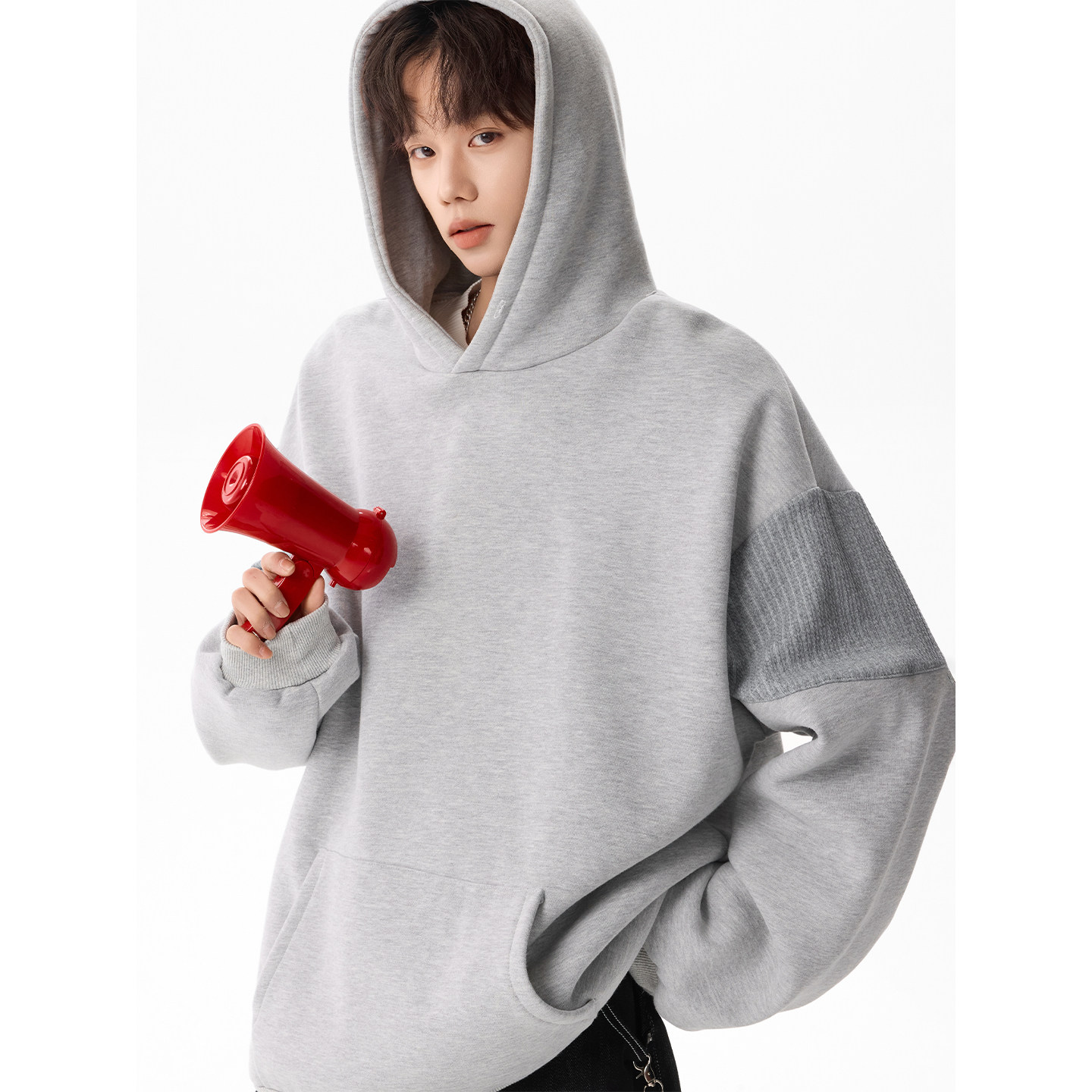 潮流百搭拼接连帽卫衣A425-Y3015-P88控108面料50%棉50%聚酯,男装卫衣,电商A425
