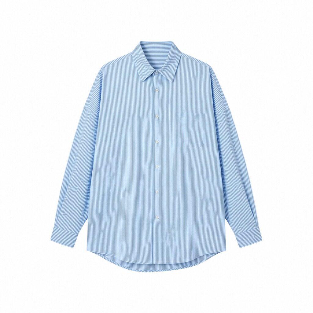 百搭小清新条纹长袖衬衫A425-C119-P45控68面料聚酯,男装衬衫,电商A425