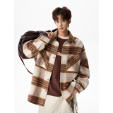 潮流格子呢料外套夹克A425-N997-控138面料聚酯-呢料，男装夹克，电商A425