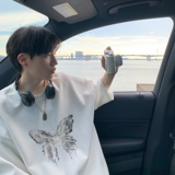 潮流水墨蝴蝶图案短袖T恤A425-T3733-P28控38面料棉，男装T恤，电商A425