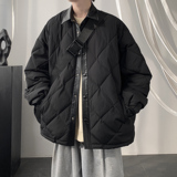 百搭纯色菱形格棉服外套A425-W9132-p118控158面料聚酯，男装棉衣，电商A425