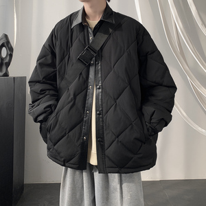 百搭纯色菱形格棉服外套A425-W9132-p118控158面料聚酯图片