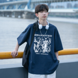 百搭潮流人影图案短袖T恤A425-T3588-P28控38面料棉，男装T恤，电商A425