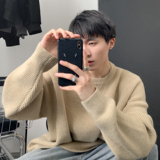 秋冬粗线圆领纯色基础款厚毛衣针织衫A425-M50-P68控78，男装针织衫/毛衣，电商A425