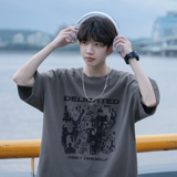 百搭潮流人影图案短袖T恤A425-T3588-P28控38面料棉，男装T恤，电商A425