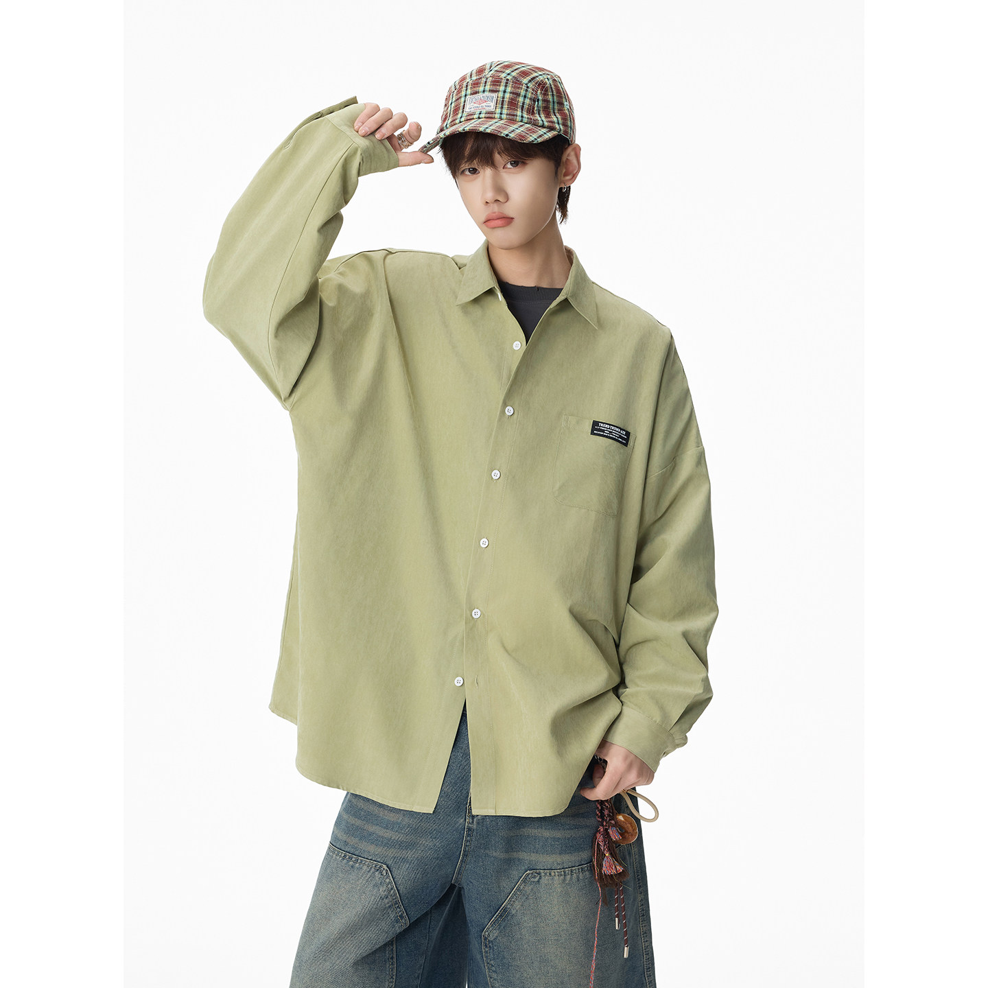 百搭长袖衬衣纯色衬衫港风男士A425-C2000-P38控59面料聚酯，男装衬衫，电商A425