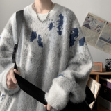 潮流彩色圆领毛衣A425-M21163-P78控98面料聚酯，男装针织衫/毛衣，电商A425