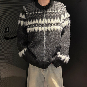 潮流费尔岛开衫拉链毛衣外套A425-M26652-P118控148面料聚酯图片