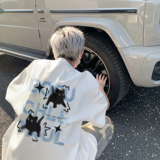 潮流猫咪模糊字母短袖T恤A425-T3969-P38控48面料棉，男装T恤，电商A425