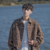 呢料格子衬衫冬装毛呢衬衣外套A425-N985-P88控108，男装衬衫，电商A425