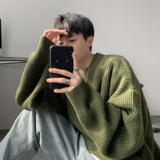 秋冬粗线圆领纯色基础款厚毛衣针织衫A425-M50-P68控78，男装针织衫/毛衣，电商A425