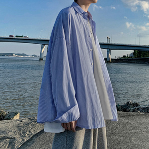 春装男士衬衫长袖宽松条纹衬衣 A425-C119-p55控68图片