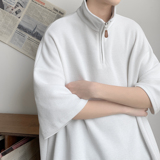 翻领T恤华夫格POLO衫拉链短袖A425-T1413-P45控58面料聚酯，男装T恤，电商A425