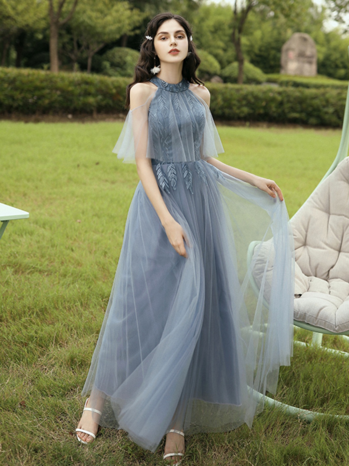 Bridesmaid dress, long skirt, advanced evening dress, suit, for bridesmaid