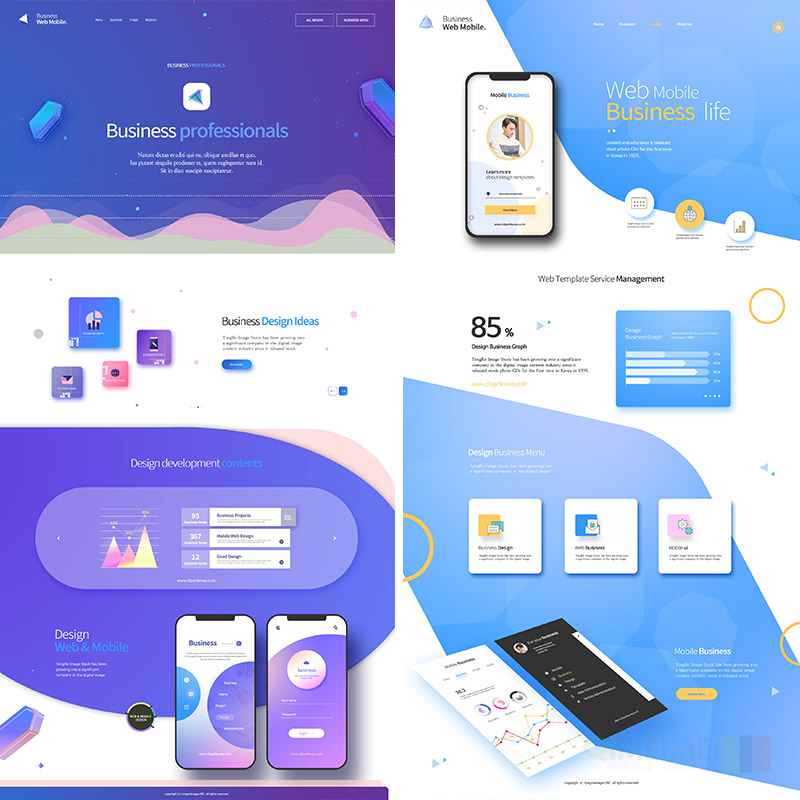 商务移动手机APP产品宣传介绍官网页模板PSD分层设计元素材70916