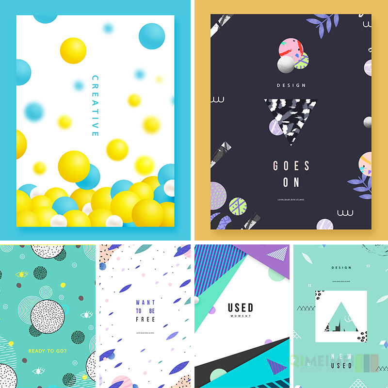 时尚几何概念抽象画册宣传传封面背景海报PSD设计元素材模板81510