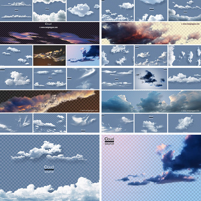 带通道白云云朵合成PSD透明元素设计素材源文件#042001