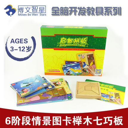 启智拼板七巧板智力拼图积木制玩具 博文智星全脑右脑开发课程教