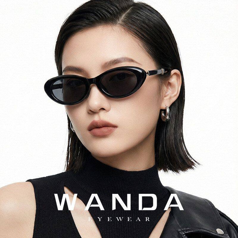 定制logo折叠小猫眼太阳眼镜s24104金属tr铰链硅胶鼻托墨镜女