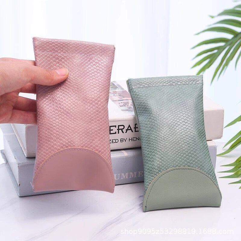 定制logo眼镜袋便携随身收纳眼镜包简约保护套荔枝纹太阳镜收纳袋