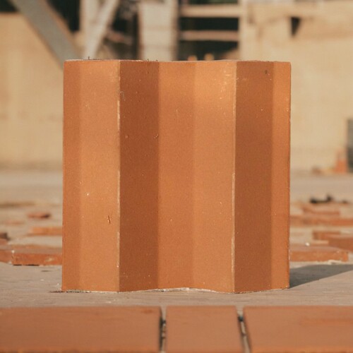 仿古三曲砖红色无釉老式屋顶