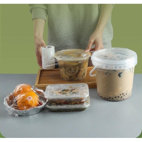外卖防漏打包餐盒封口神器小卷保鲜膜窄条食品级缠绕密封膜封边盒