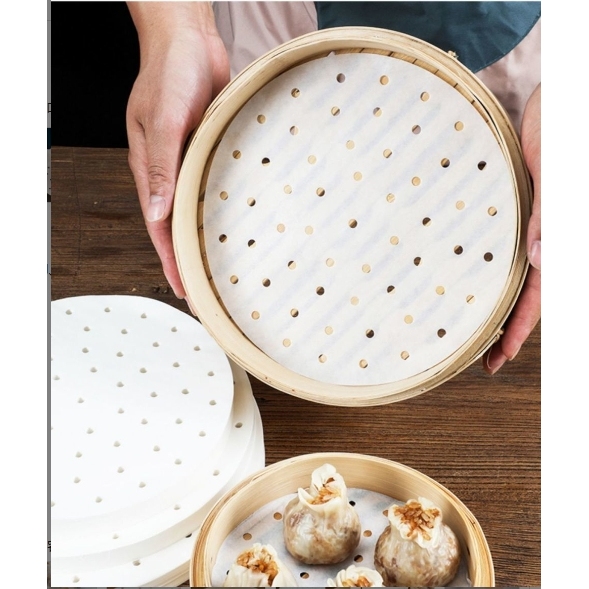 不粘蒸笼纸一次性小笼包油纸圆形蒸馒头包子纸家用包底纸笼屉垫纸