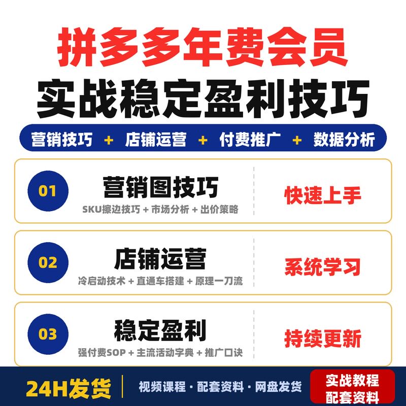 拼多多年费会员实战课程纪主任经验分享干货满满稳定盈利技