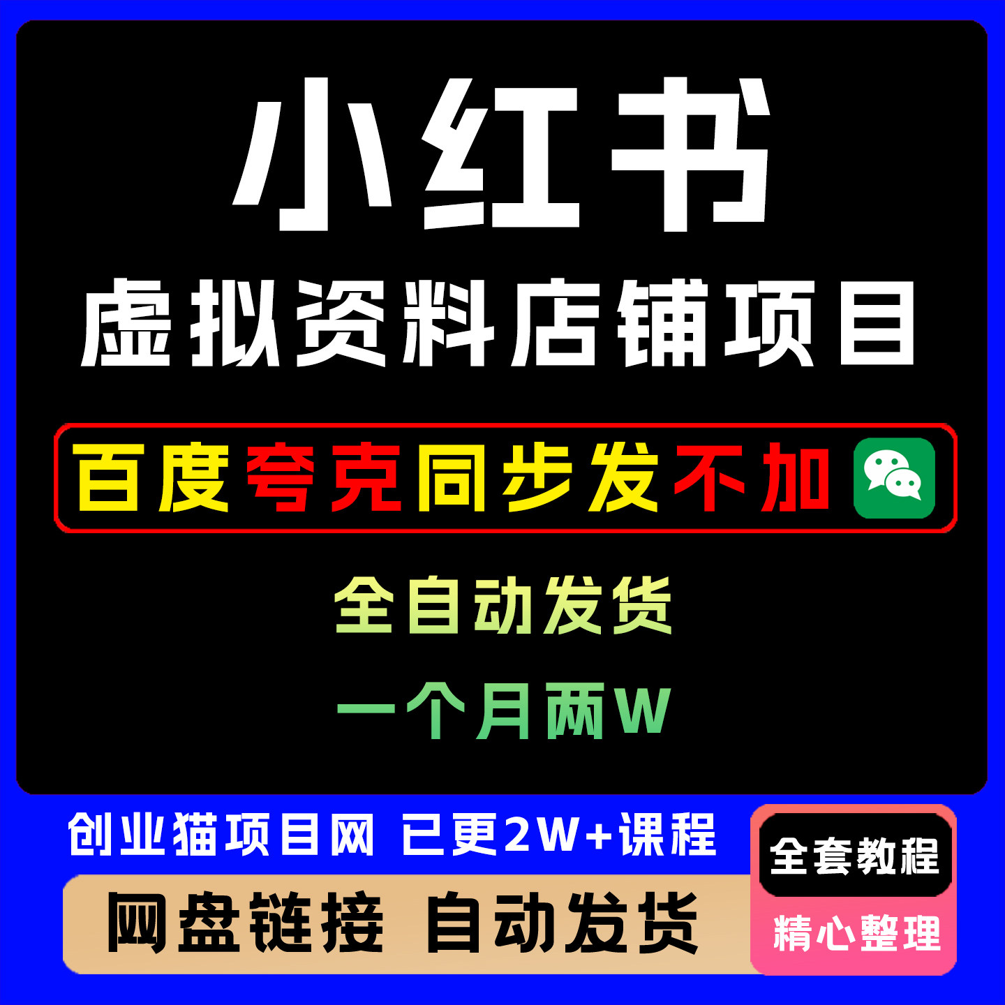 2025年小红薯虚拟资料店铺项目自动发货一个月两W全套视频教程