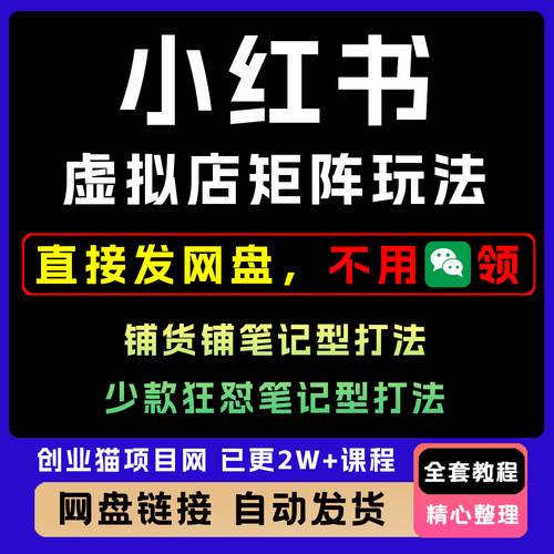 2025小红书虚拟店矩阵玩法全套视频精讲学习资料课件教学课程项目