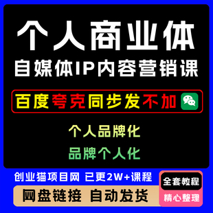 25年8月个人商业体内容营销课自媒体ip内容营销策略全套视频教学
