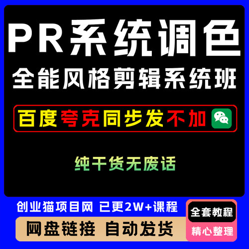 2025年PR系统调色课程全能风格剪ji系统班教程黑科技视频课程项目