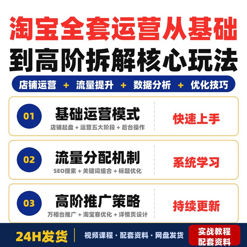 淘宝全套运营课程从基础到高阶拆解淘宝核心玩法适合新手和完整版