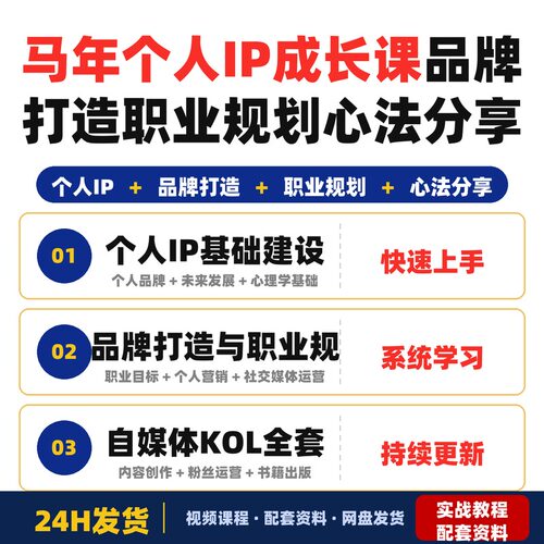 马年个人IP成长课品牌打造职业规划心法分享自媒体KOL全套教程