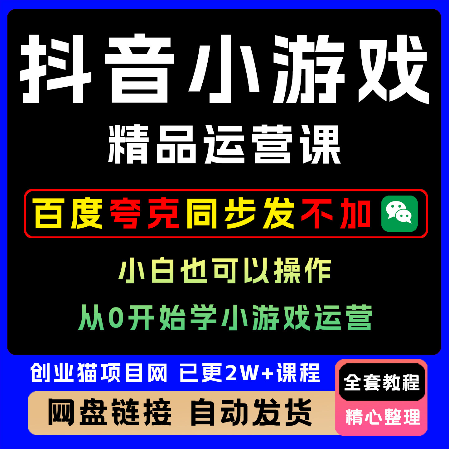 2025年抖音小游戏精品运营课小白也可以操作0开始学小游戏运营