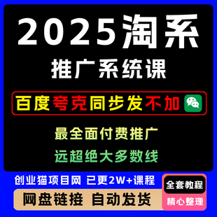 25淘系推广系统课全面的付费推广系统视频教程远超绝大多数线下课