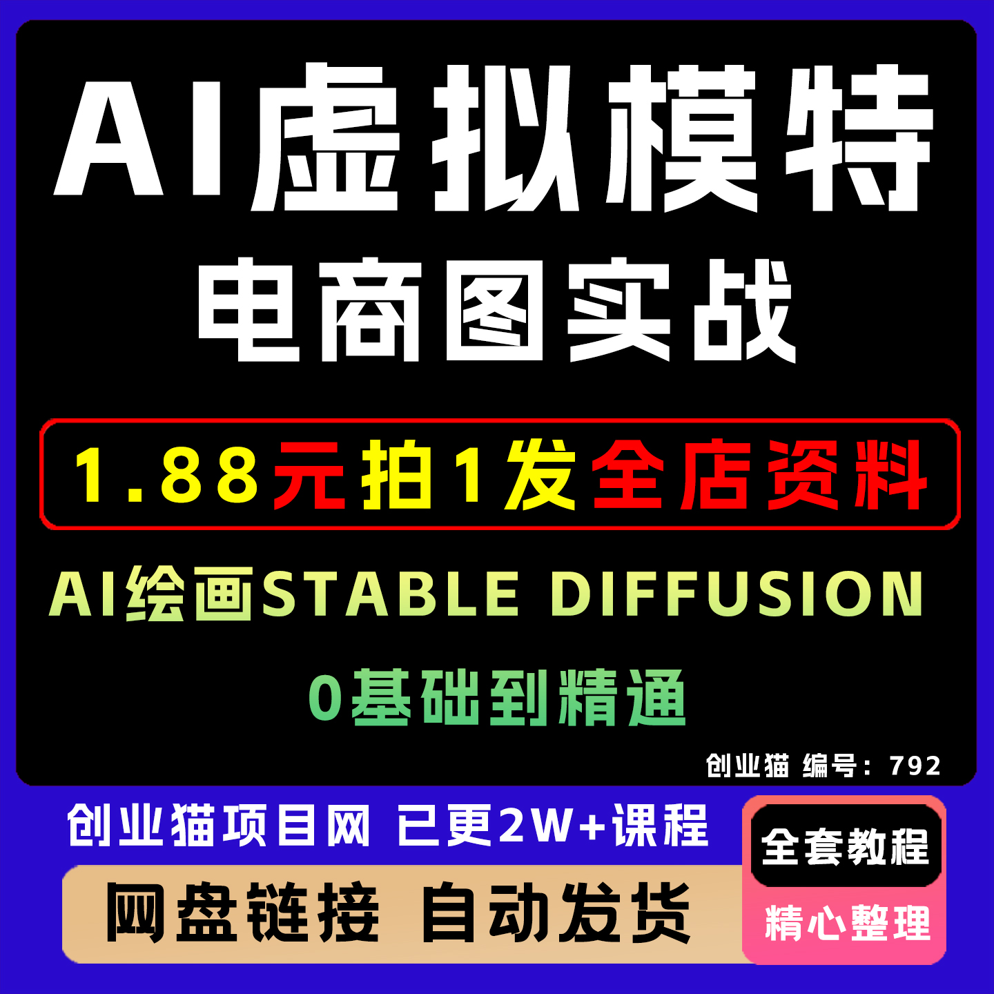 2025年A1虚拟模特电商图实战Stable Diffusion视频课程A1教程项目