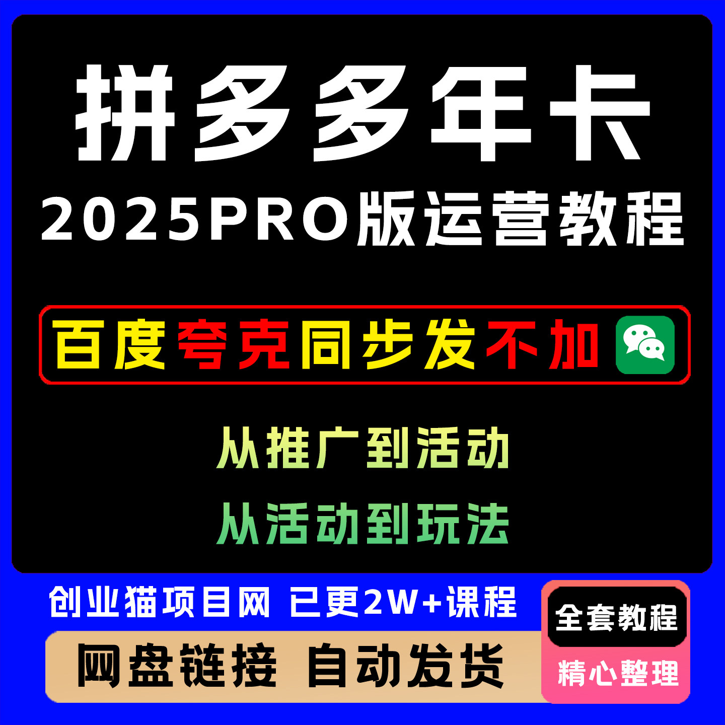 2025拼多多年卡Pro版从认知到基础推广活动玩法全套视频教学课