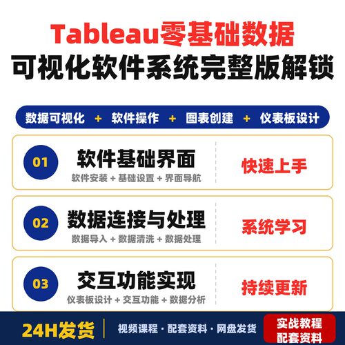 Tableau零基础教程解锁当下最受欢迎的数据可视化软件系统完整版