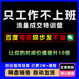 2025流量成交特训营只工作不上班商业变现模式视频精讲教学课程