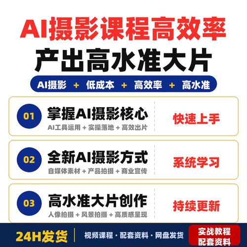 AI摄影课程低成本高效率产出高水准大片的全新方式适合新手零