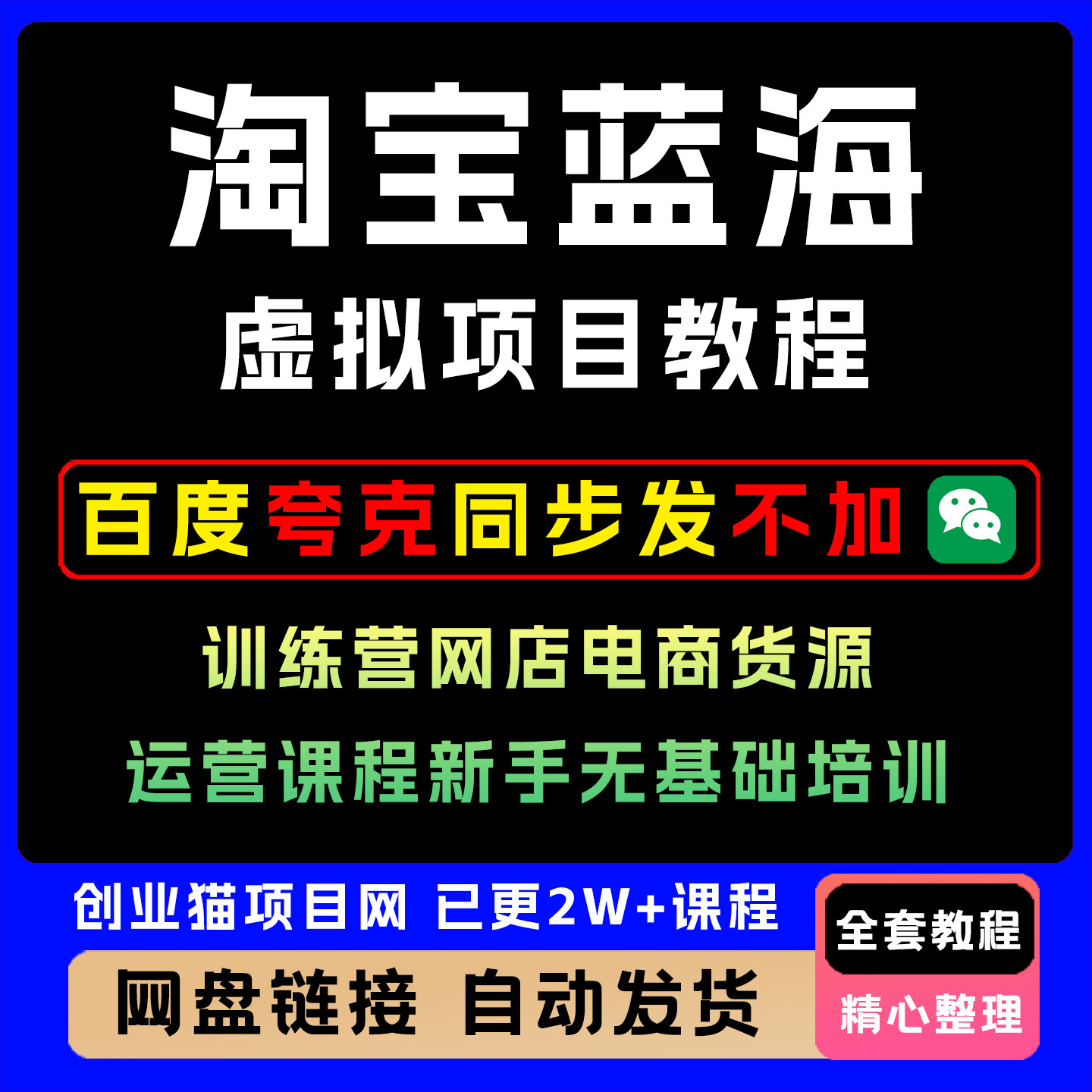 淘宝蓝海虚拟项目教程训练营网店电商货源运营课程新手无基础培训
